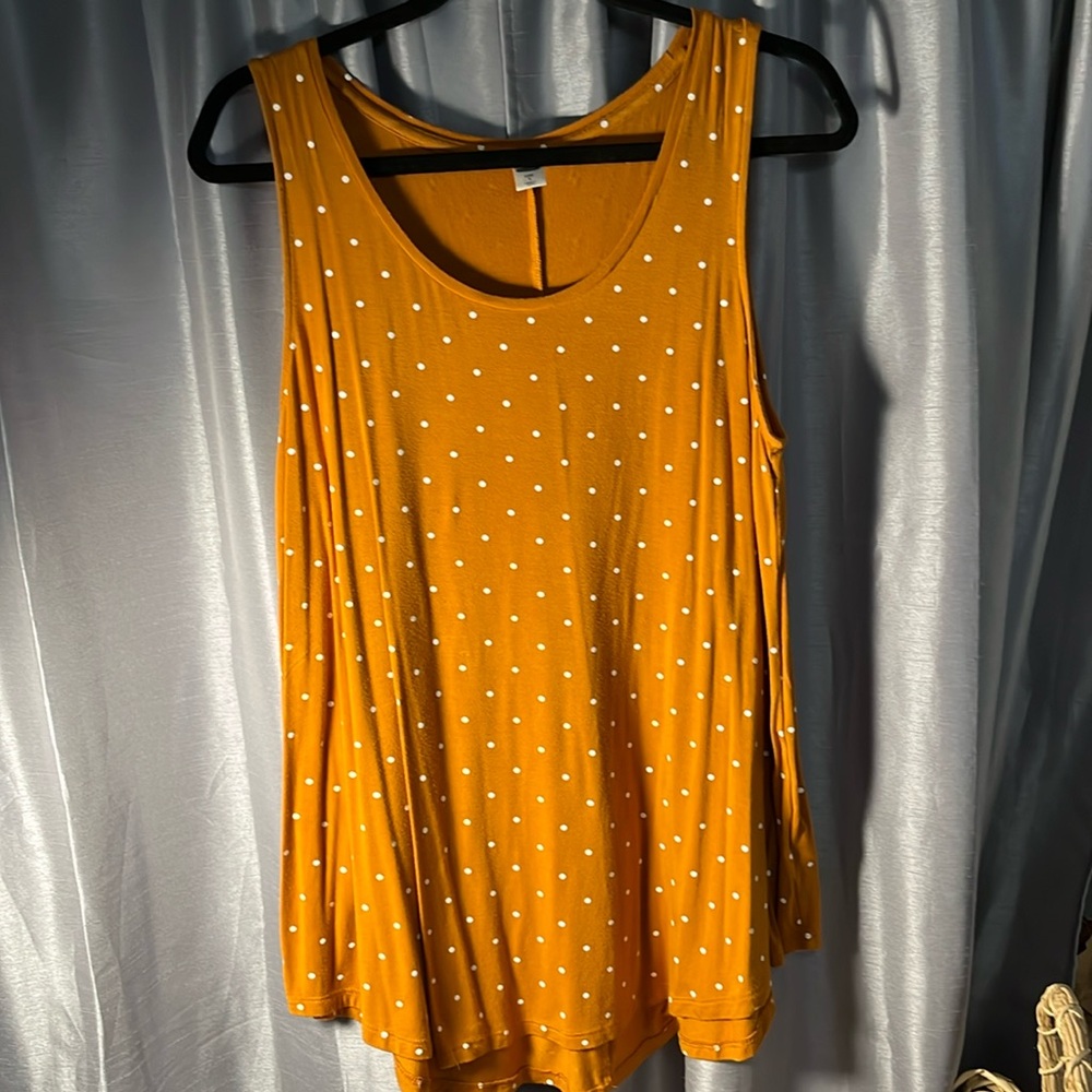 Gold polka dot tank top